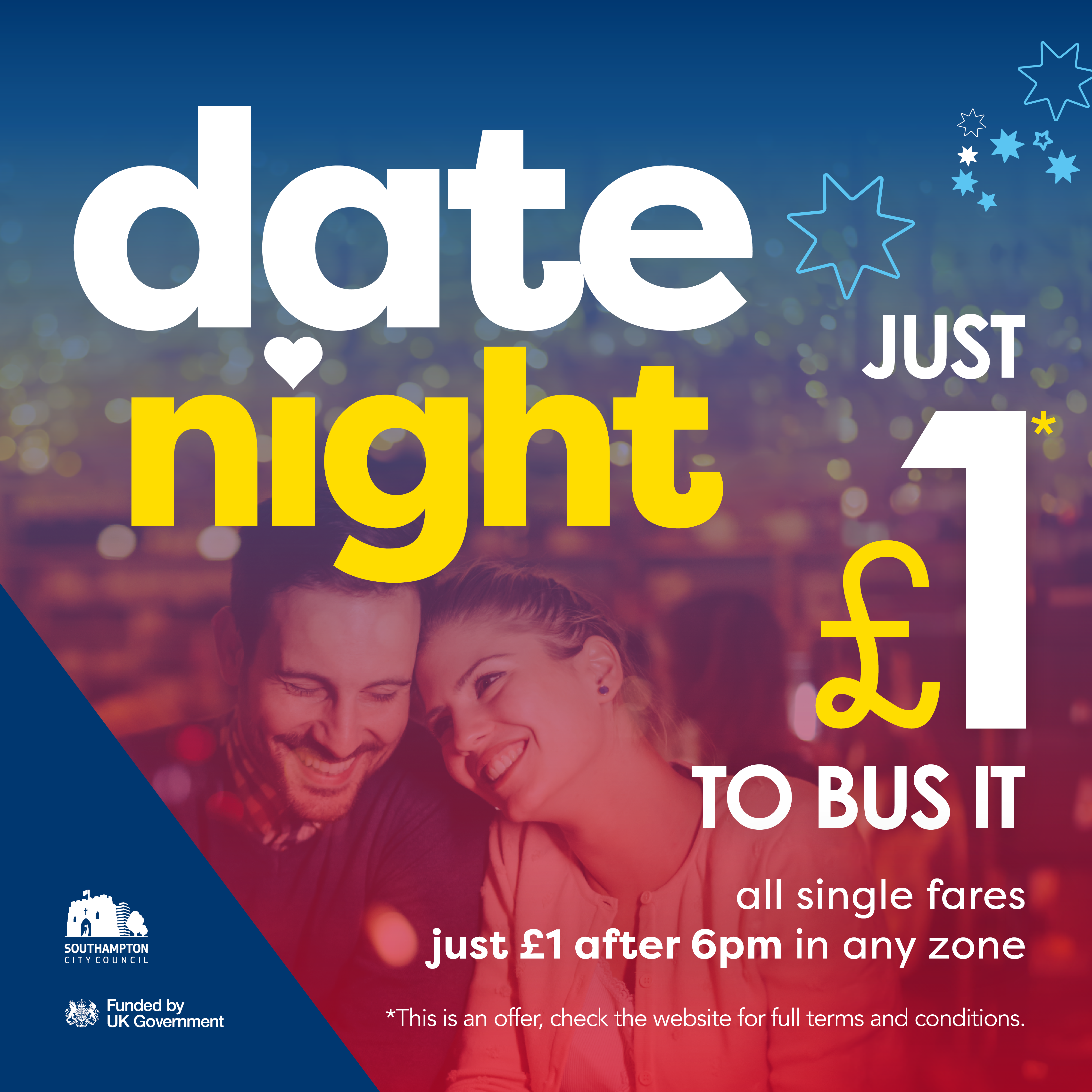 1 nights JUST BUS IT Bluestar